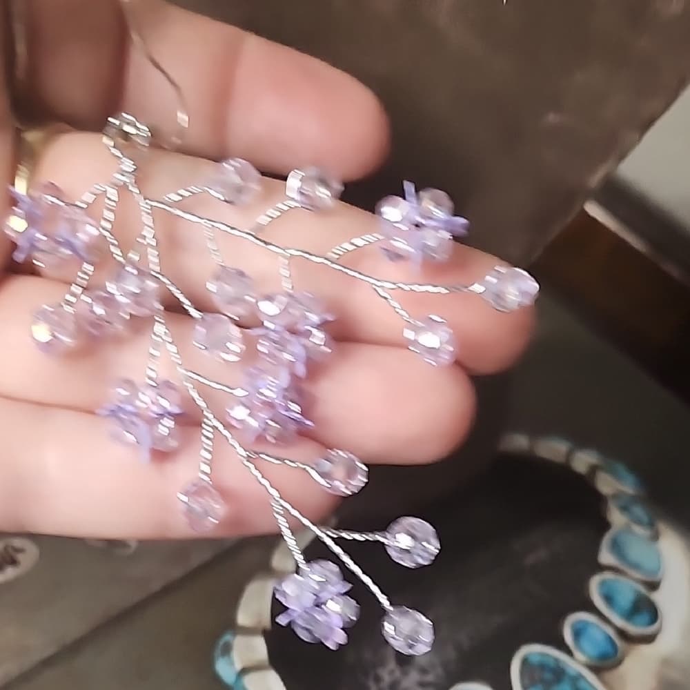 Sparkly Floral Bundle Yellow and Purple Dragonfly Jewelry Set With Ring Earrings - Thumbnail 6