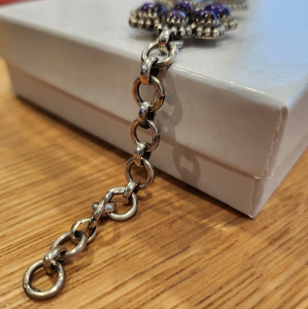 Sterling Silver Mojave Turquoise Cluster Link Bracelet | Southwestern Statement - Thumbnail 4
