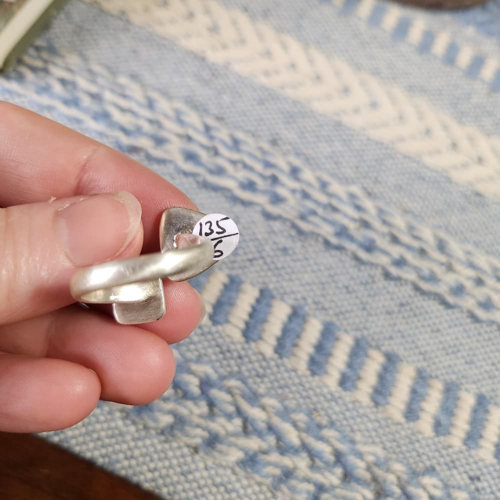 New- Emerald Valley Turquoise Sterling Silver Floater Ring Navajo Style Sz 9 - Thumbnail 5