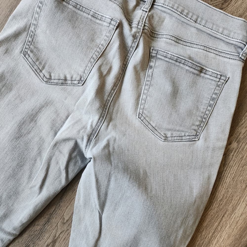 GAP Women's Light Gray True Skinny Jeans Raw Hem - Thumbnail 8