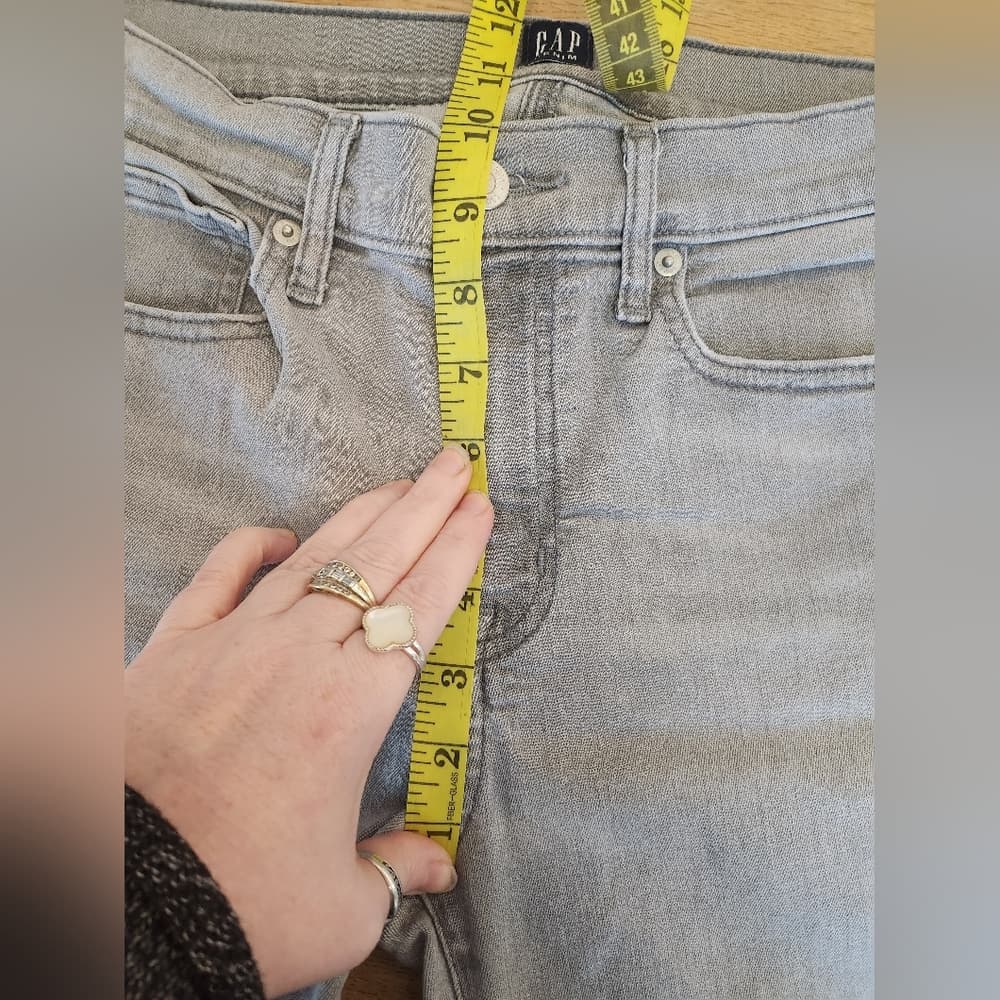 GAP Women's Light Gray True Skinny Jeans Raw Hem - Thumbnail 11