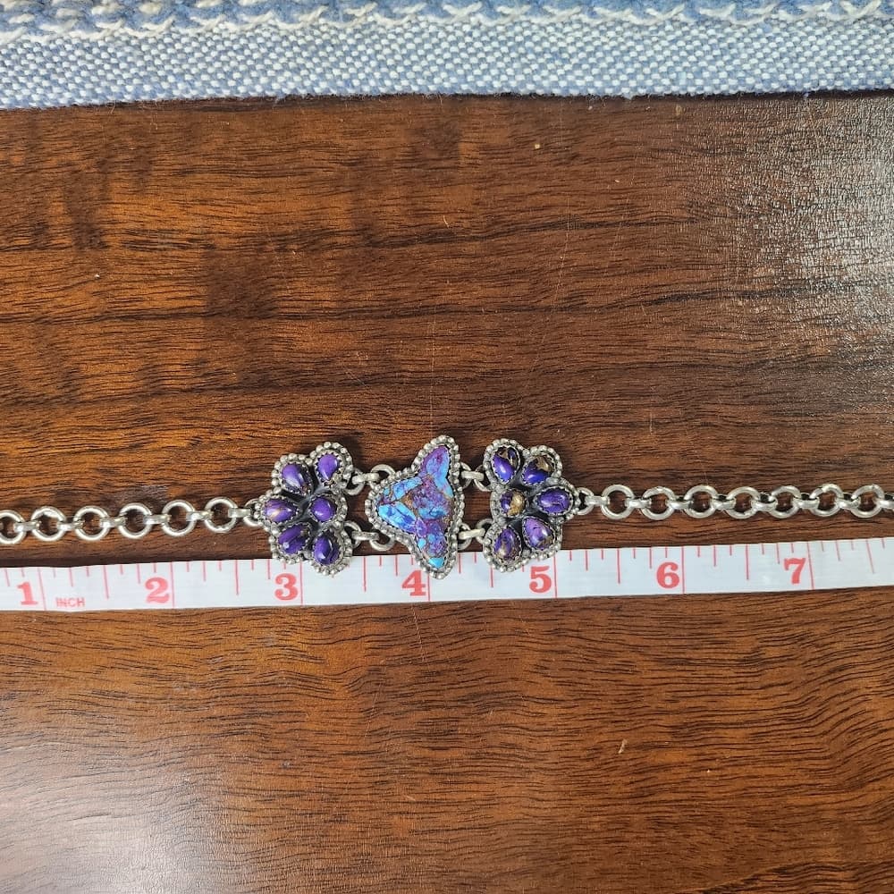 Sterling Silver Mojave Turquoise Cluster Link Bracelet | Southwestern Statement - Thumbnail 12