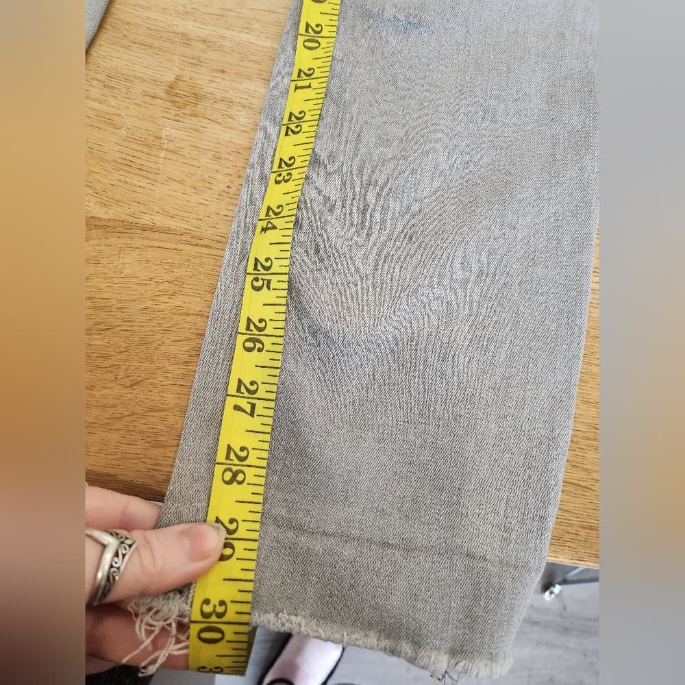 GAP Women's Light Gray True Skinny Jeans Raw Hem - Thumbnail 10