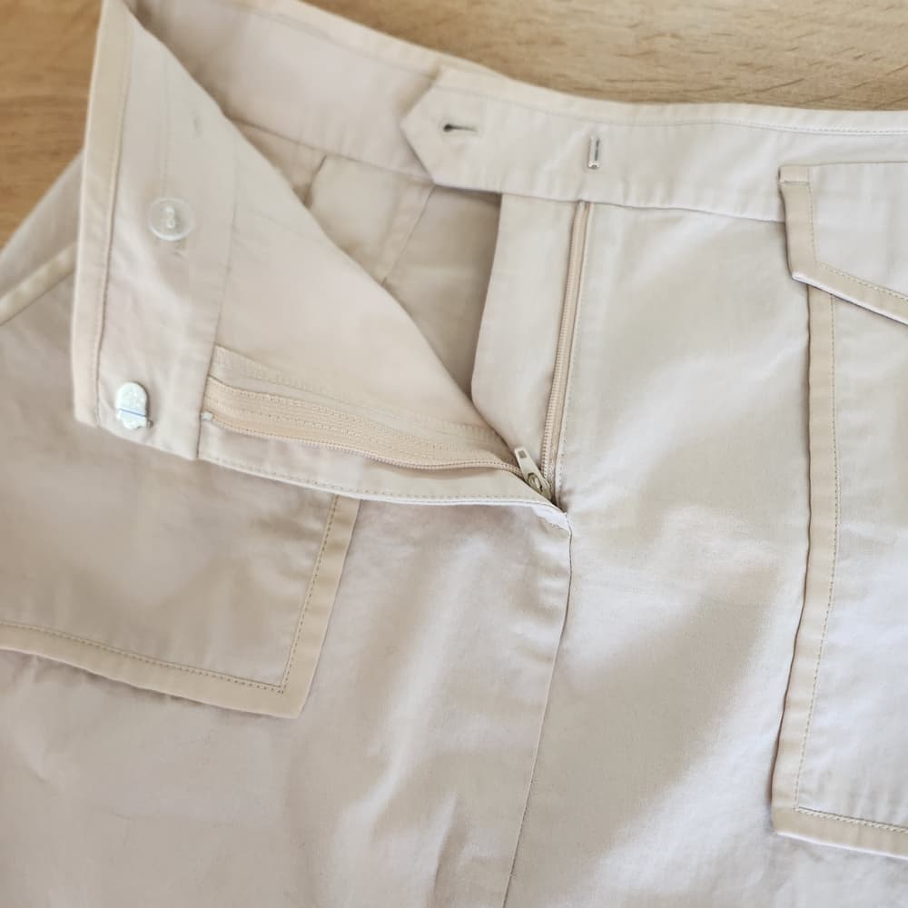 St John Gorgous Cream Belted Pencil Skirt With Pockets - Thumbnail 9