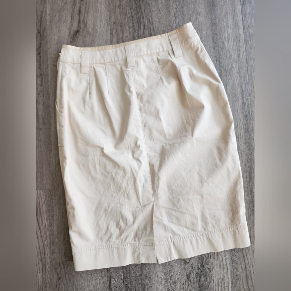 St John Gorgous Cream Belted Pencil Skirt With Pockets - Thumbnail 6