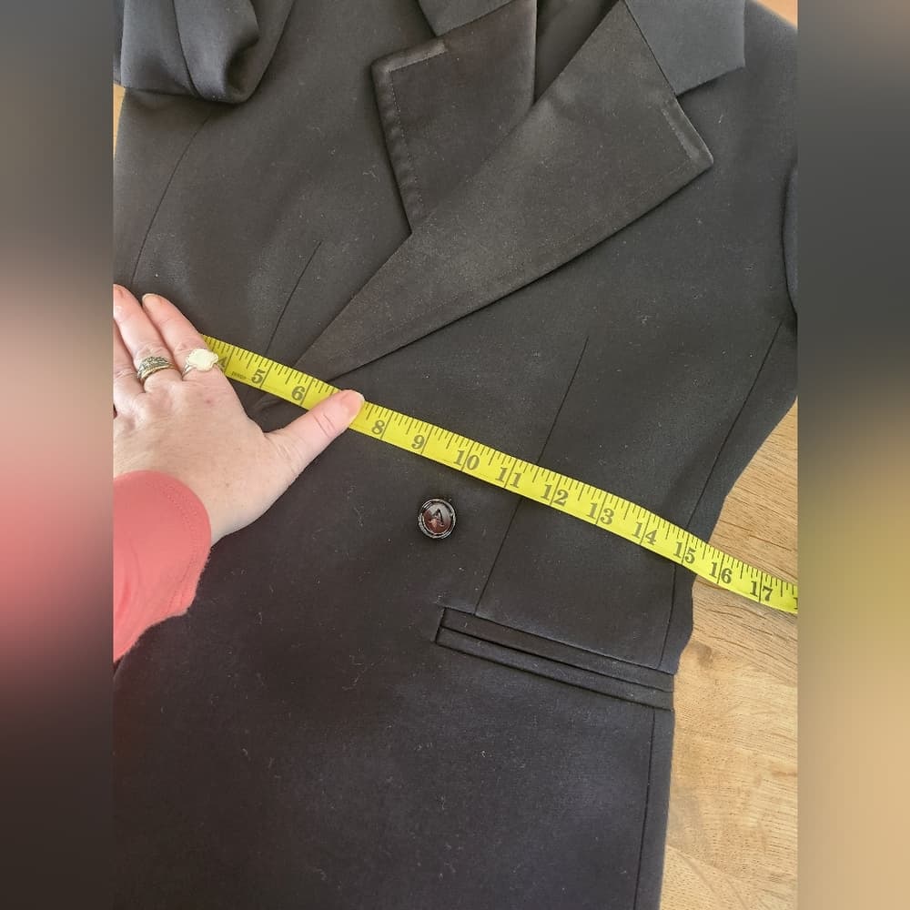 Bottega Veneta Black Compact Wool Double Breasted Blazer - Thumbnail 8