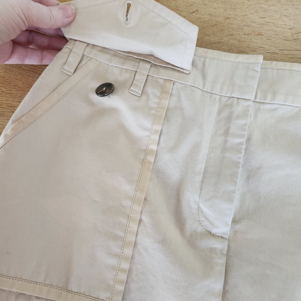 St John Gorgous Cream Belted Pencil Skirt With Pockets - Thumbnail 8