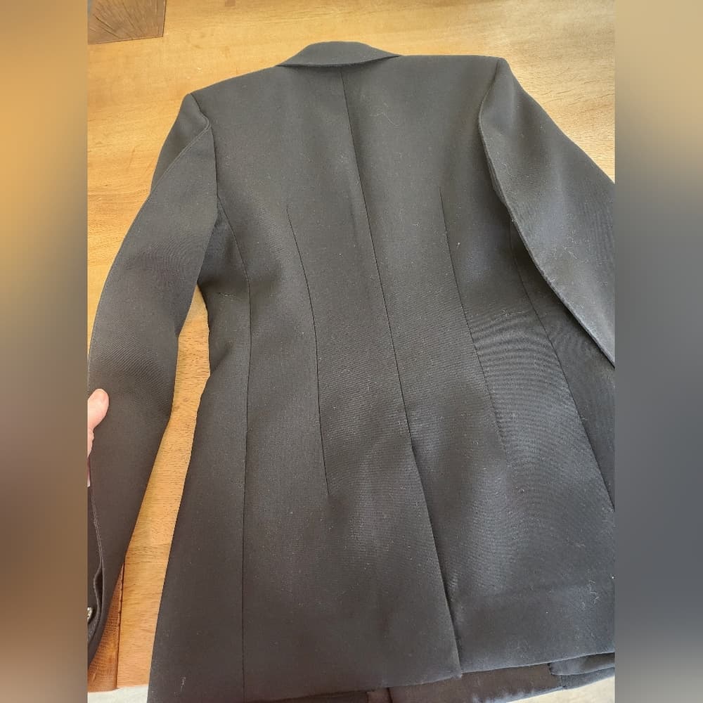 Bottega Veneta Black Compact Wool Double Breasted Blazer - Thumbnail 13