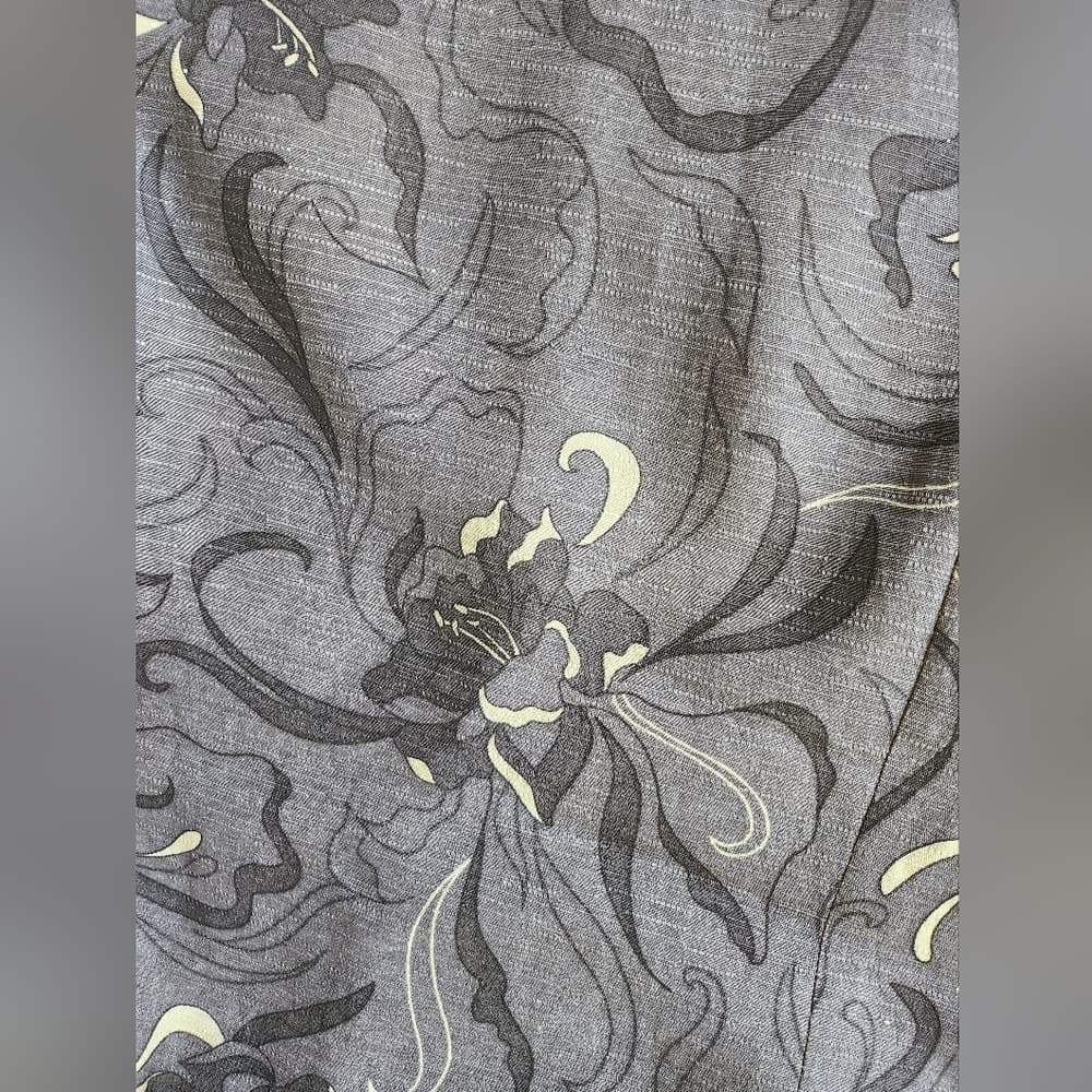Tommy Bahama Silk Blue And Gray Floral Midi Evening Dress - Thumbnail 5