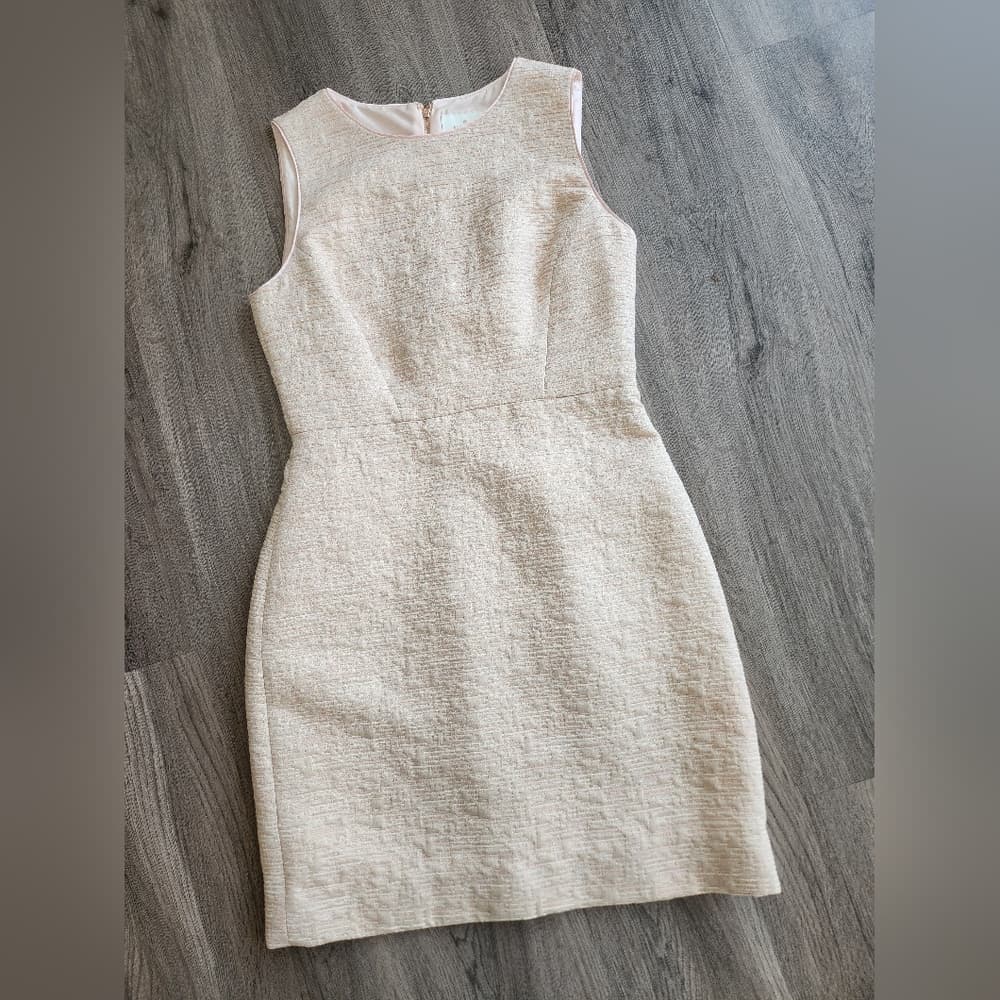 kate spade Light Pink Textured Rose Gold Accent Sleeveless Sheath Dress - Thumbnail 16