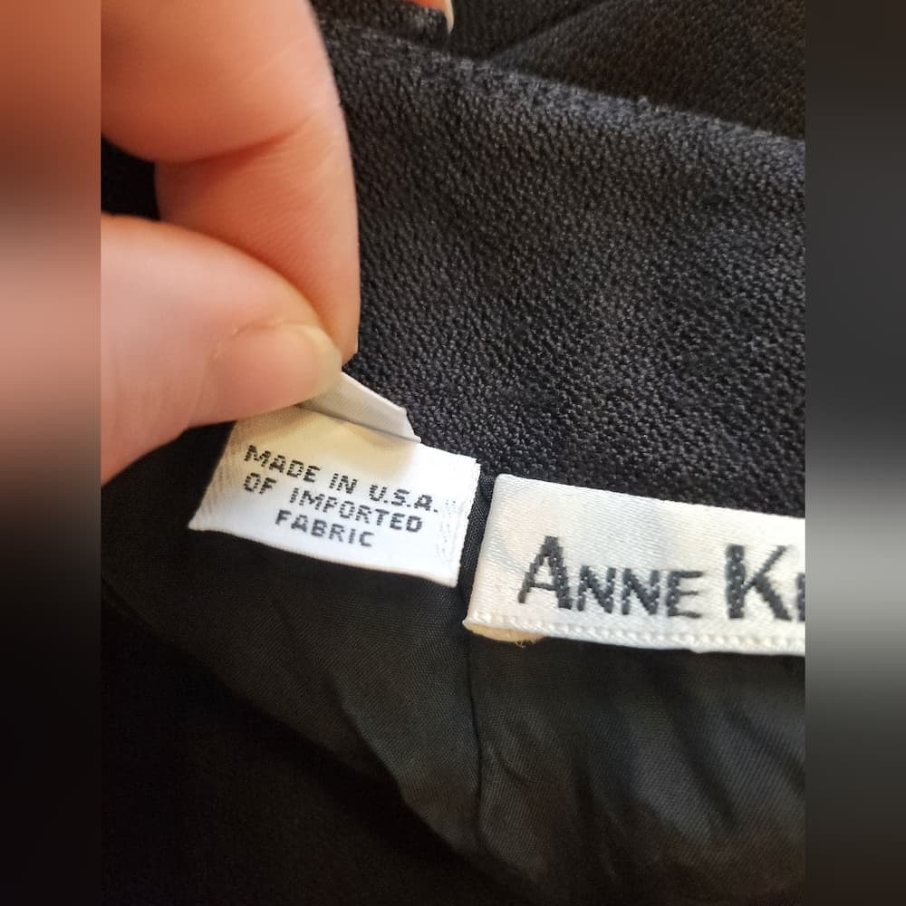 Vintage Anne Klein II Black Union Made Pencil Skirt With Pockets - Thumbnail 7