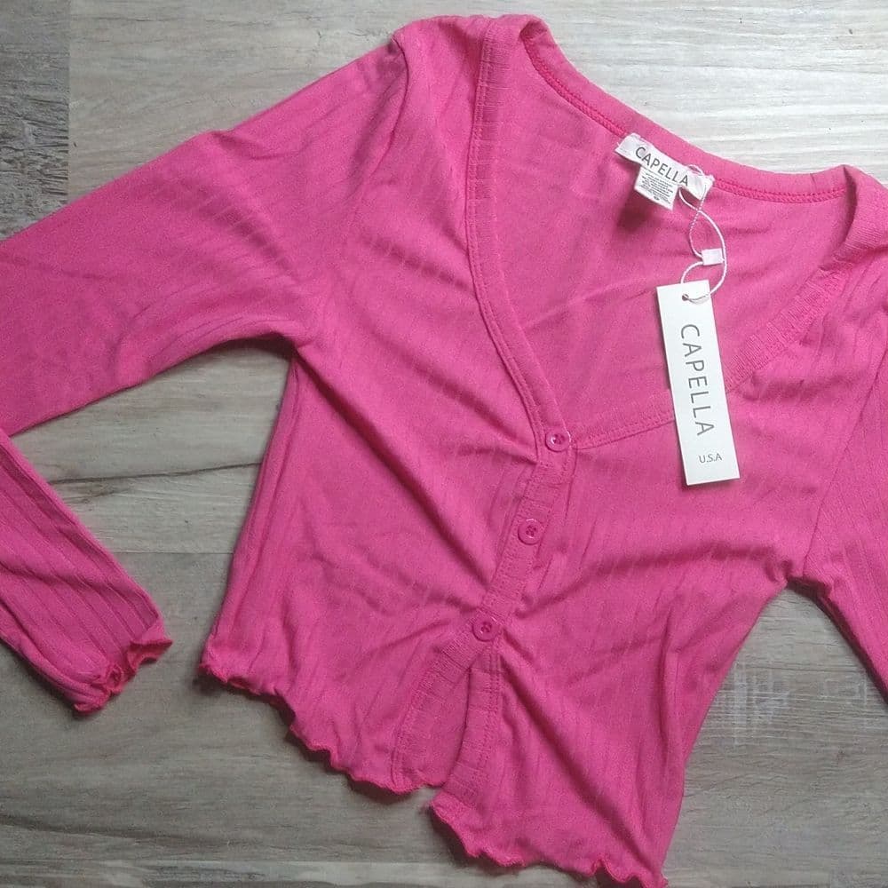 White Ribbed Long Sleeve Soft Stretchy Crop Top - Thumbnail 5