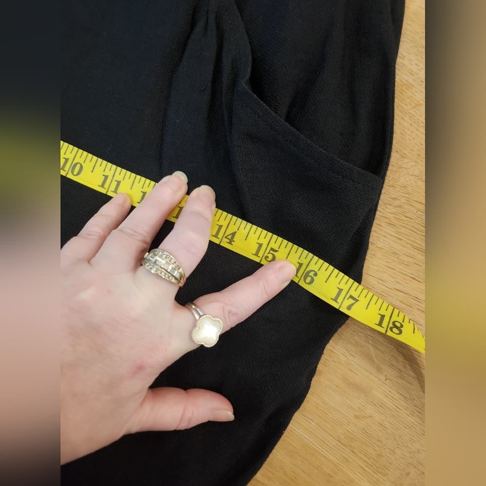 Vintage Anne Klein II Black Union Made Pencil Skirt With Pockets - Thumbnail 10