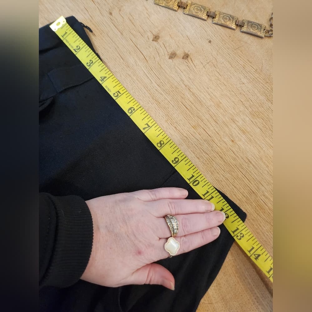 Vintage Anne Klein II Black Union Made Pencil Skirt With Pockets - Thumbnail 9