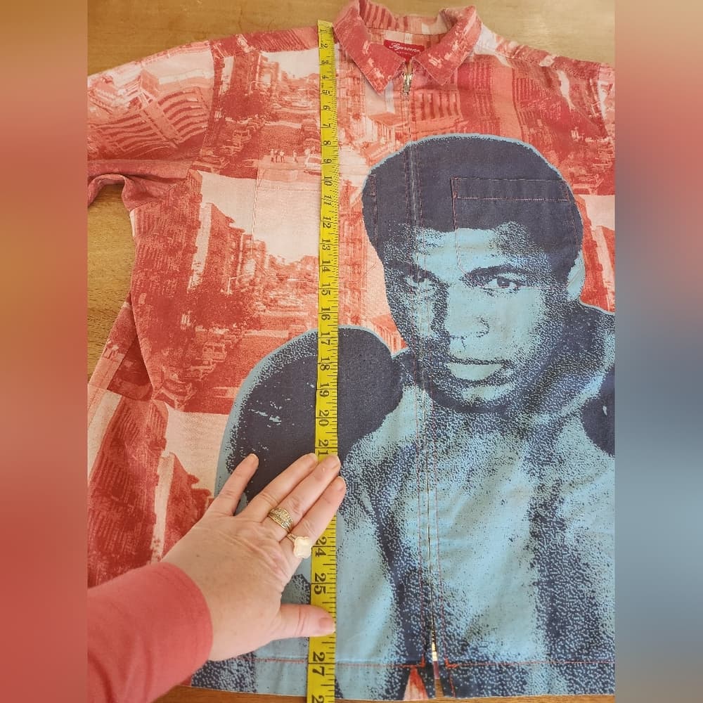 Supreme Red and Blue Muhammad Ali Boxing Graphic Zip Shirt - Thumbnail 11