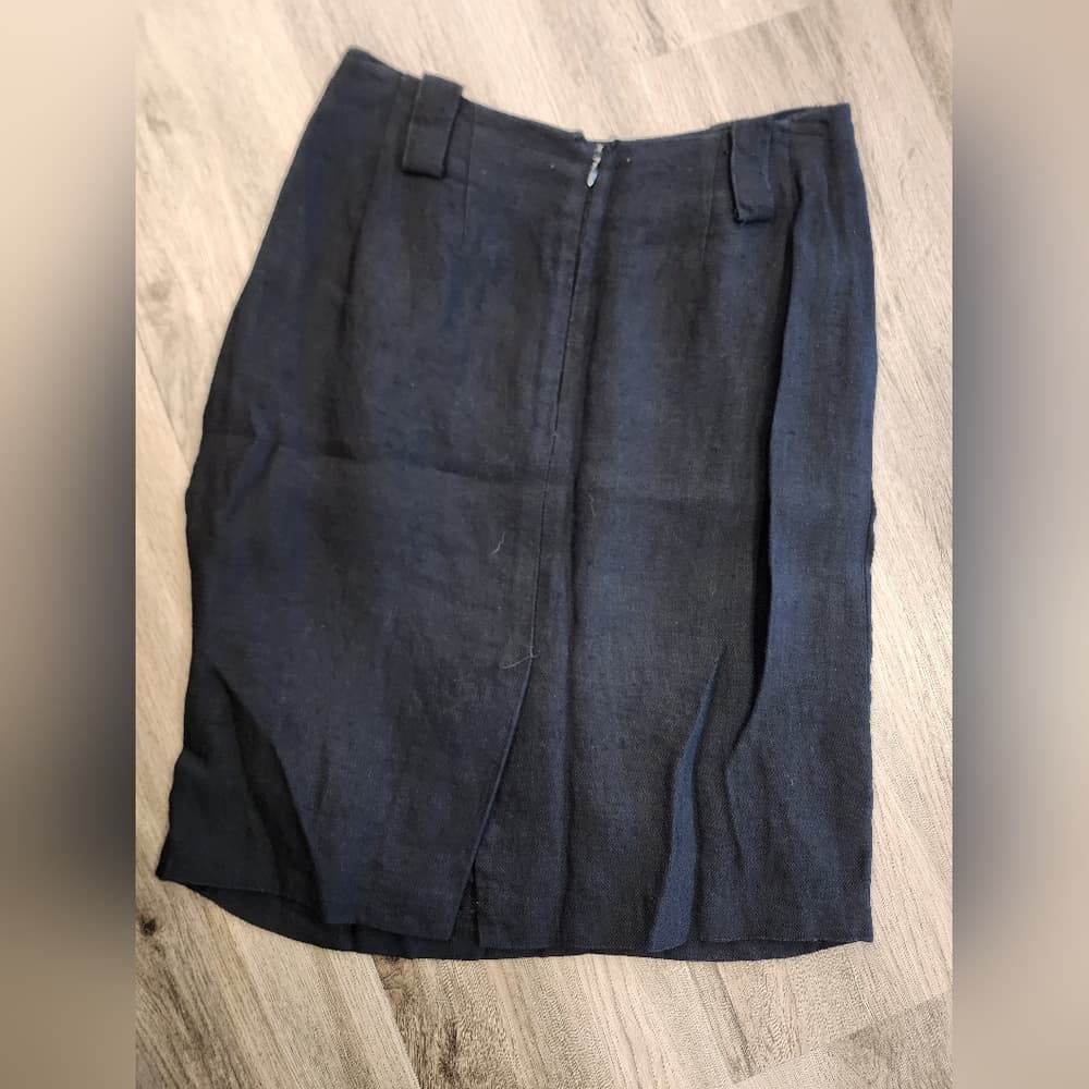 Vintage Anne Klein II Black Union Made Pencil Skirt With Pockets - Thumbnail 4