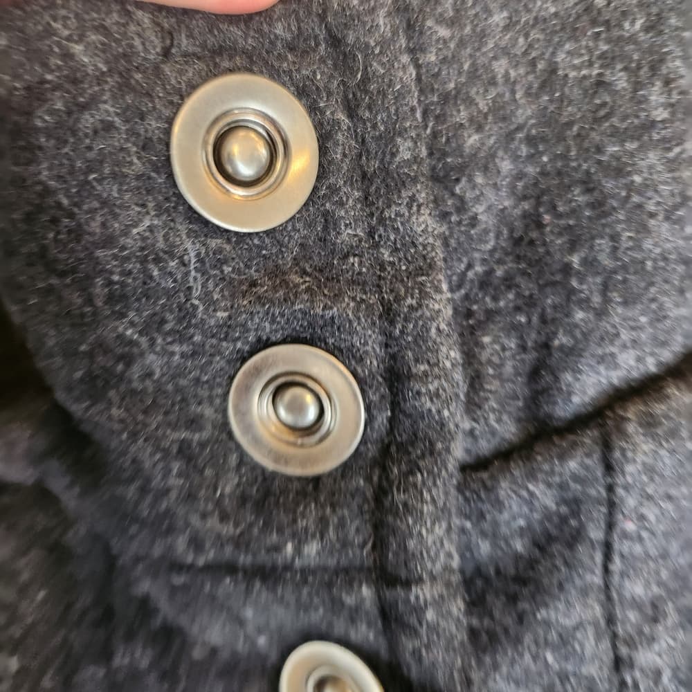 Express Thick Gray Wool Utility Military Style Jacket Zip Up With Stand Collar - Thumbnail 13