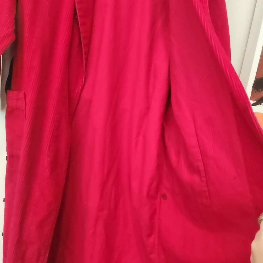 Vintage A Laddie Robe Red Corduroy House Robe with Belt Pockets 1970s - Thumbnail 9