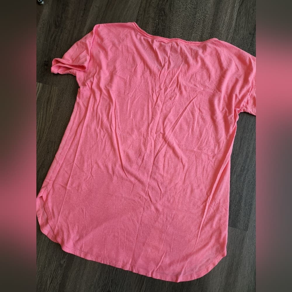 Victoria's Secret Coral Pink Short Sleeve Night Sleep Shirt - Thumbnail 3