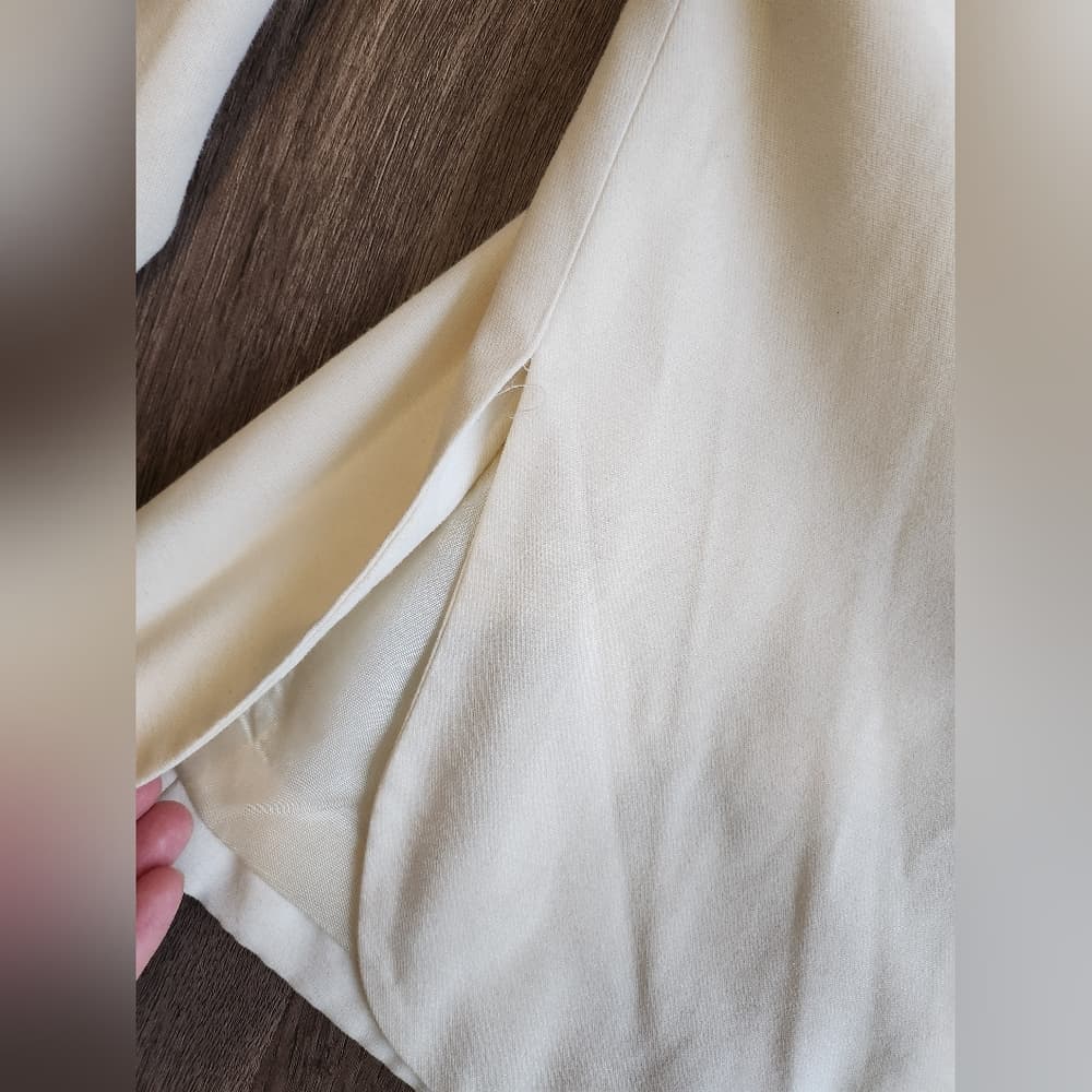 Vintage Stephanie Cuellar White Full Button Blazer Style Fitted Top With Slits - Thumbnail 5