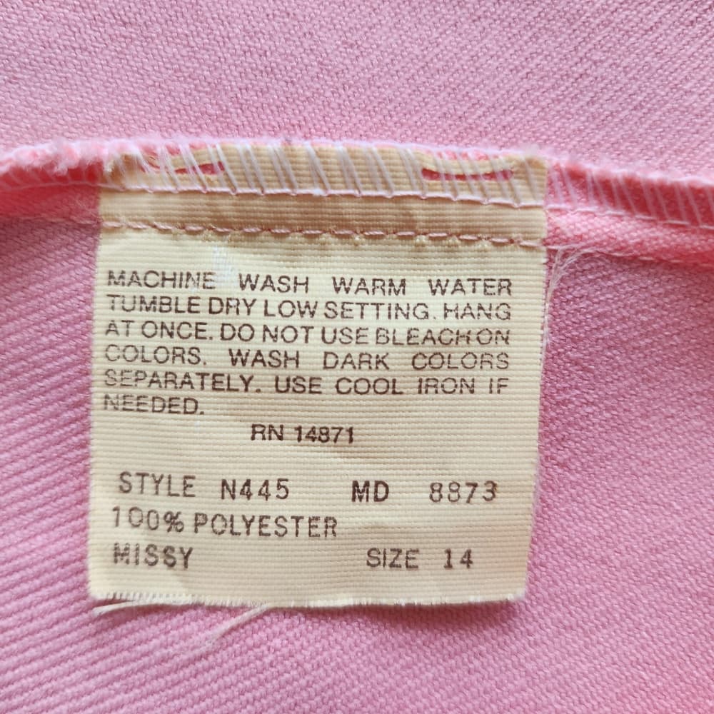 Vintage Chic Pink Polyester Trousers With Rainbow Belt - Thumbnail 6