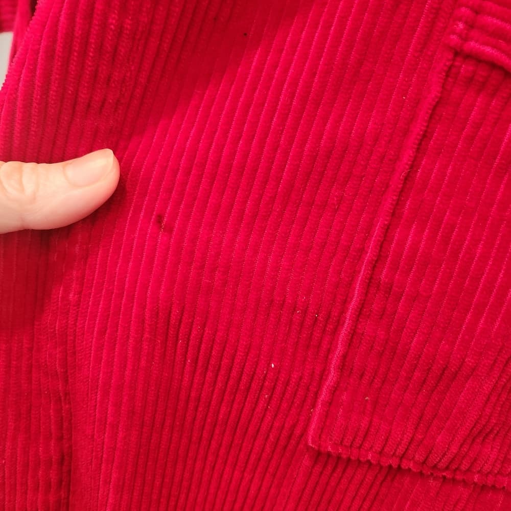 Vintage A Laddie Robe Red Corduroy House Robe with Belt Pockets 1970s - Thumbnail 6