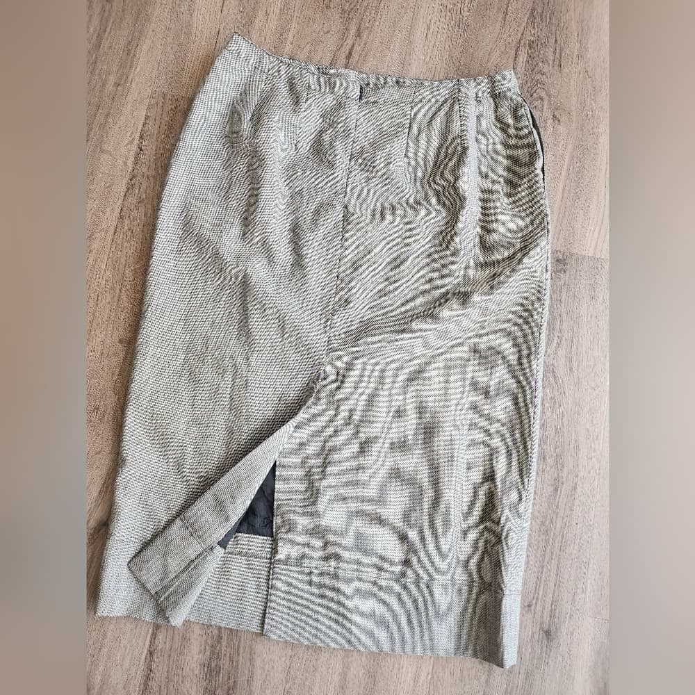 Vintage Harve Benard Classic Gray Straight Business Skirt With Pockets - Thumbnail 2