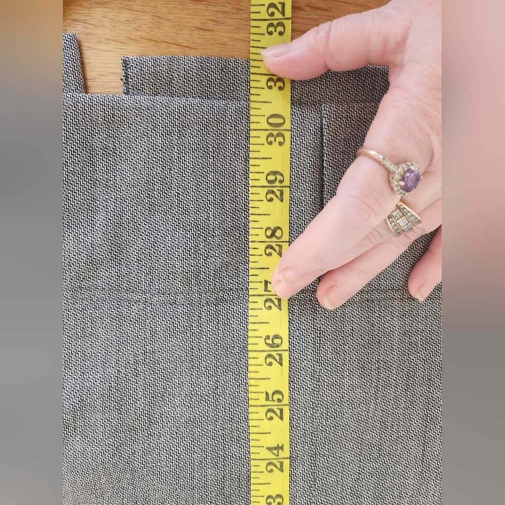 Vintage Harve Benard Classic Gray Straight Business Skirt With Pockets - Thumbnail 4