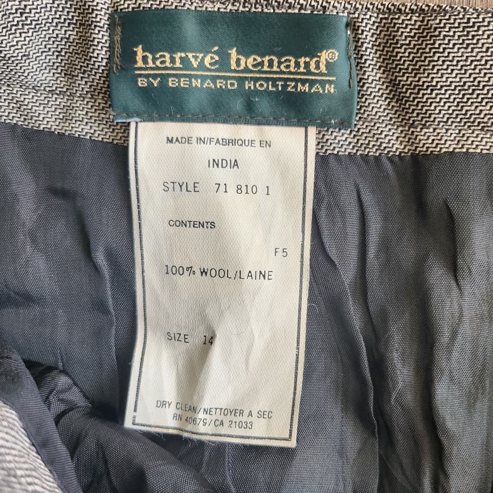 Vintage Harve Benard Classic Gray Straight Business Skirt With Pockets