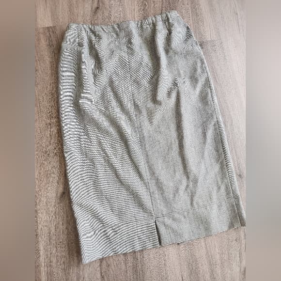 Vintage Harve Benard Classic Gray Straight Business Skirt With Pockets - Thumbnail 6