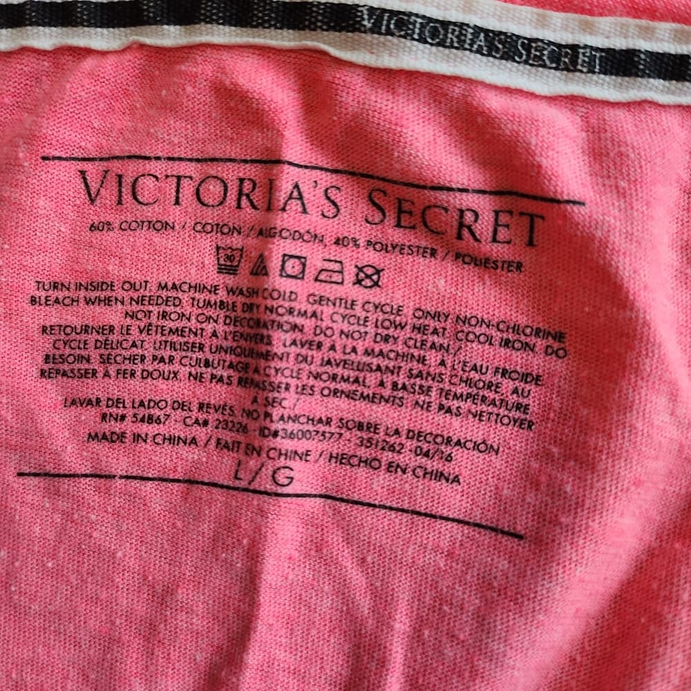 Victoria's Secret Coral Pink Short Sleeve Night Sleep Shirt - Thumbnail 2