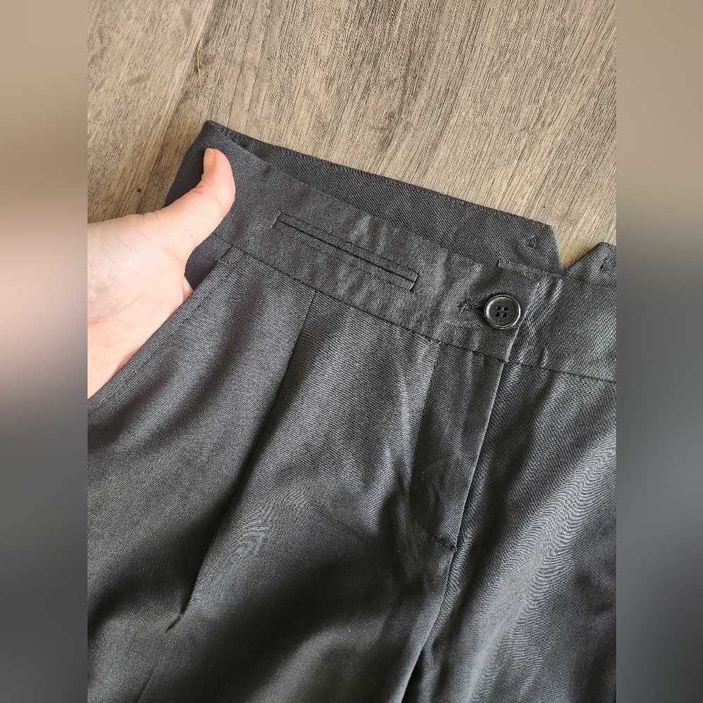 BCBGMaxAzria Black Wide Leg Dress Capris Wool Blend - Thumbnail 3