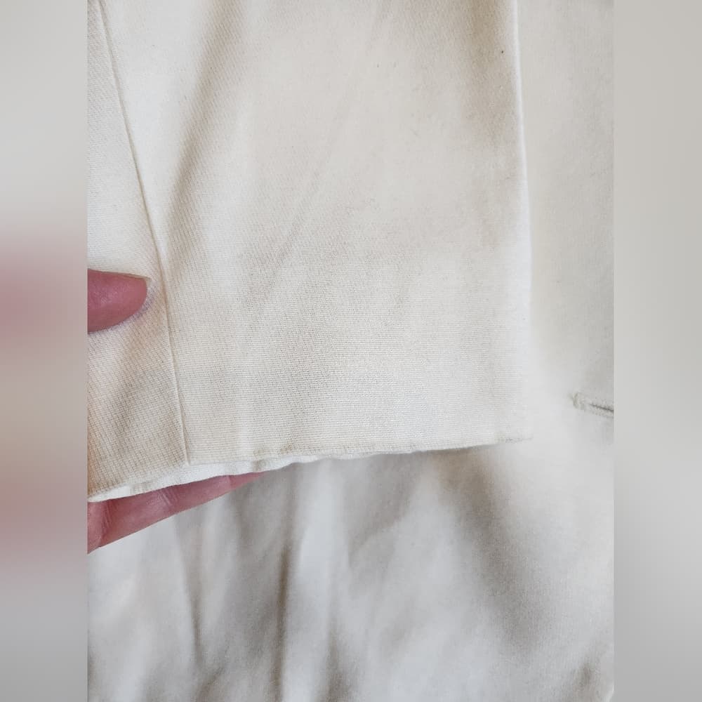 Vintage Stephanie Cuellar White Full Button Blazer Style Fitted Top With Slits - Thumbnail 7