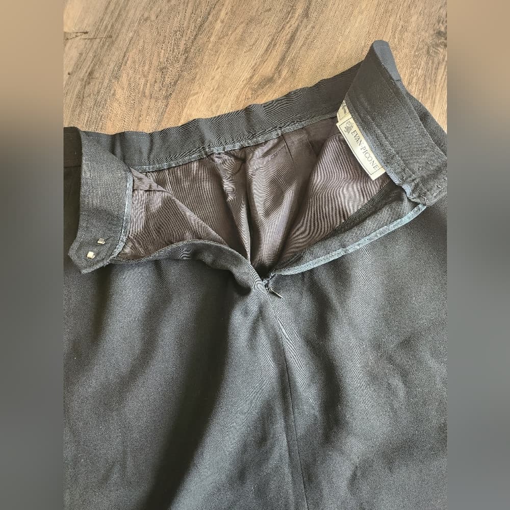 Vintage Evan Picone Saks Fifth Avenue Union Made Classic Black A-Line Skirt - Thumbnail 5