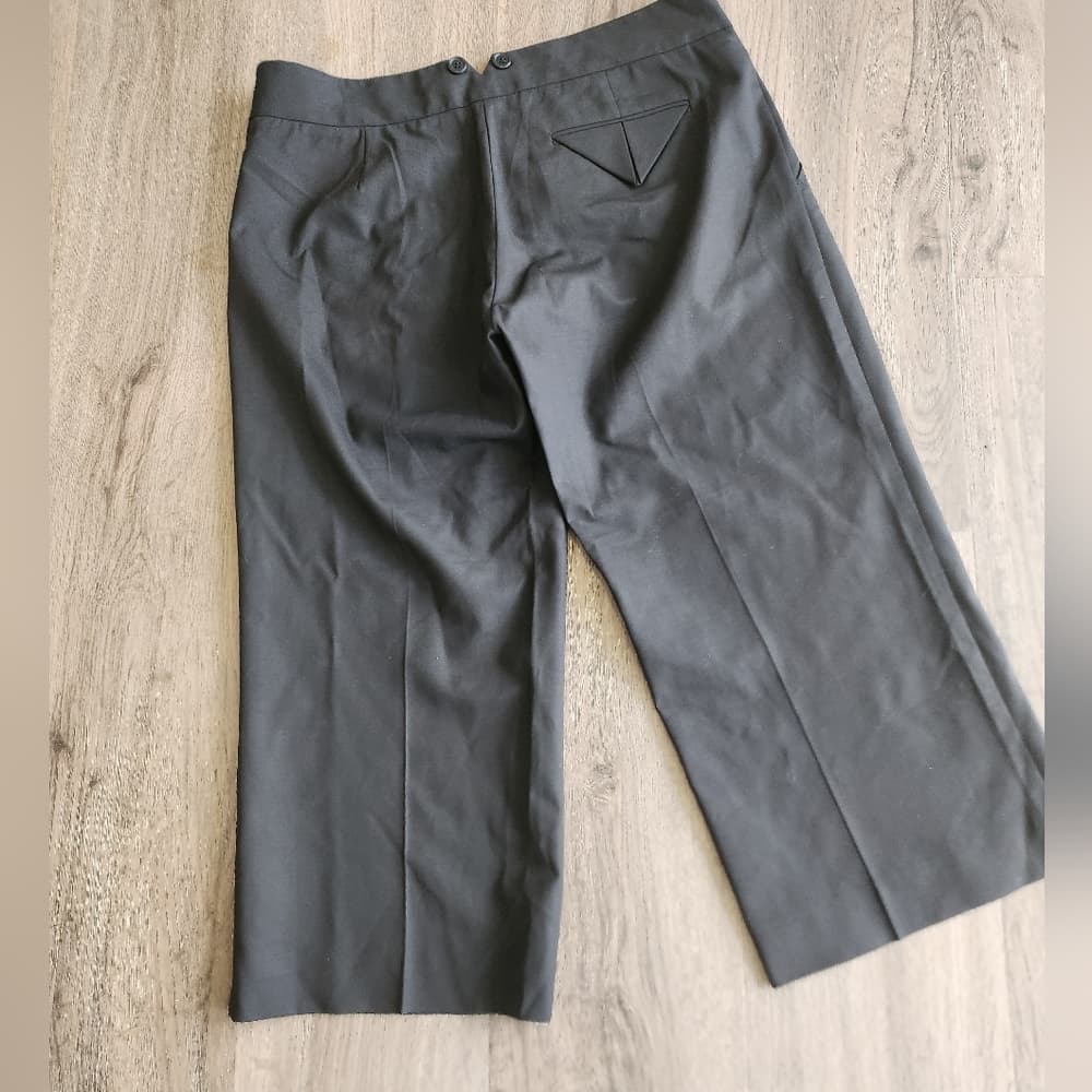 BCBGMaxAzria Black Wide Leg Dress Capris Wool Blend - Thumbnail 9