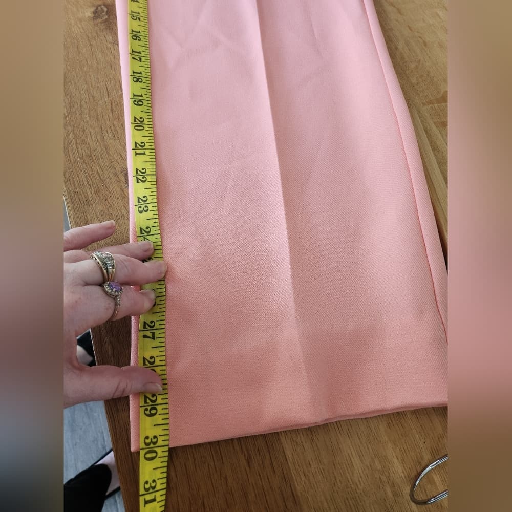 Vintage Chic Pink Polyester Trousers With Rainbow Belt - Thumbnail 11