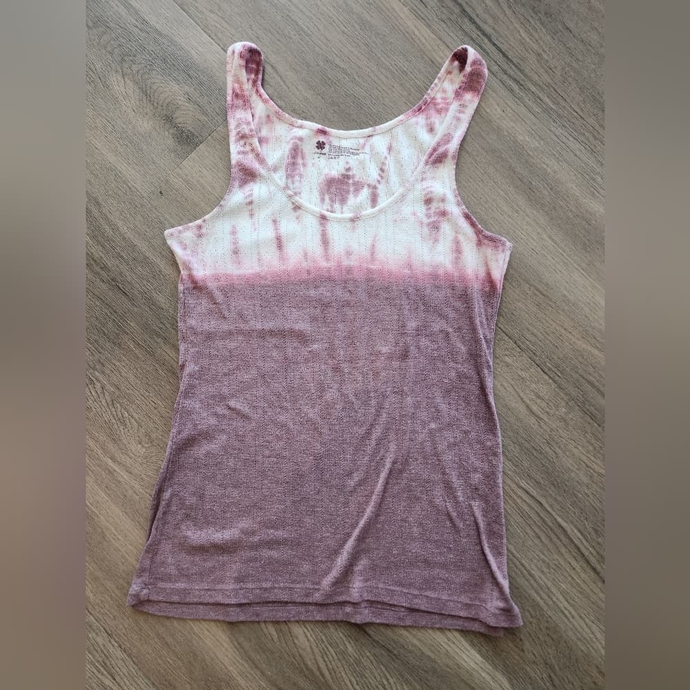 Lucky Brand Rose Pink and White Tie-Dye Tank Top - Thumbnail 4