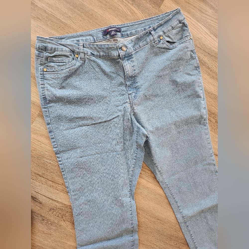 Denim 24/7 Light Stretchy Blue Jeans Plus Size Boot Cut - Thumbnail 2