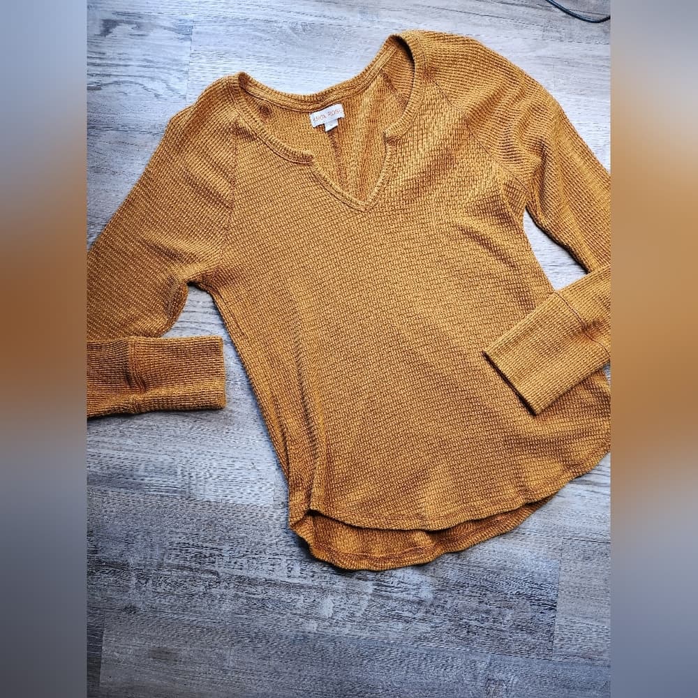 Knox Rose Amber Orange Stretchy Long Sleeve Top For Target