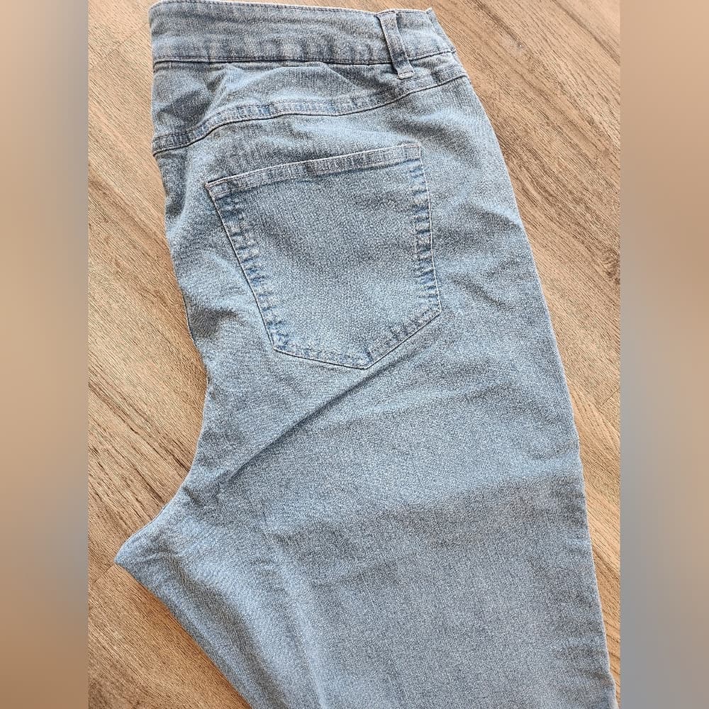 Denim 24/7 Light Stretchy Blue Jeans Plus Size Boot Cut - Thumbnail 6
