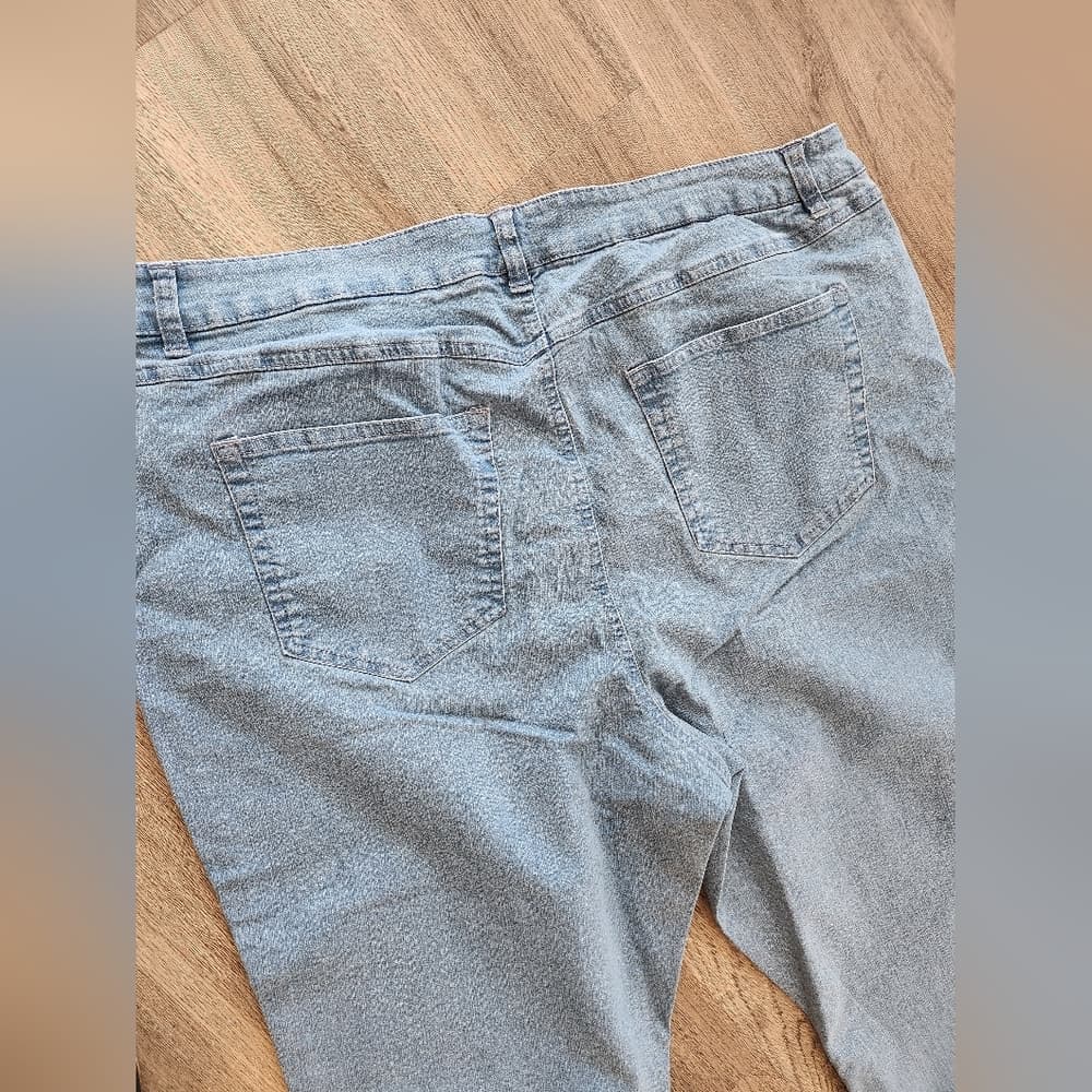 Denim 24/7 Light Stretchy Blue Jeans Plus Size Boot Cut - Thumbnail 8