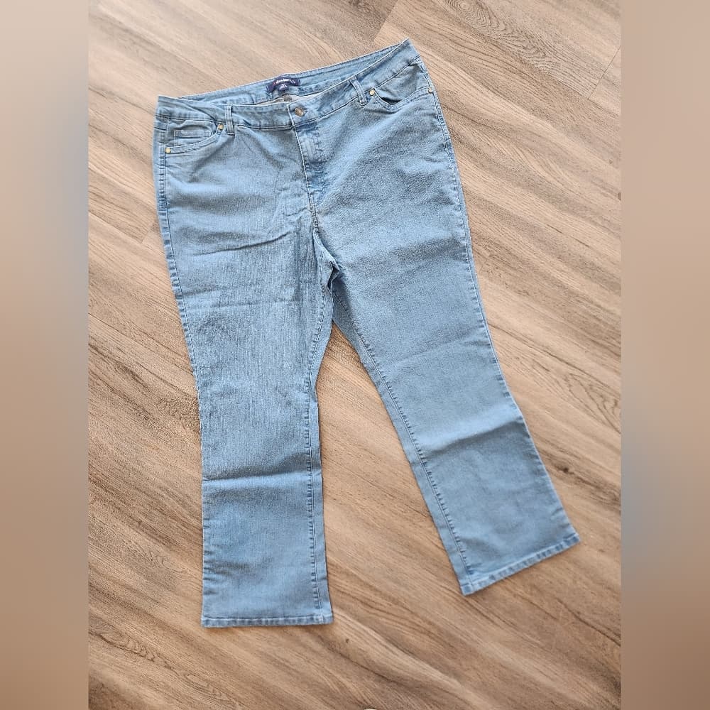Denim 24/7 Light Stretchy Blue Jeans Plus Size Boot Cut
