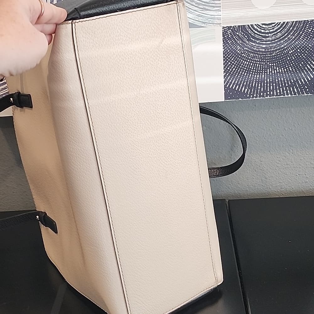 Gorgeous Cream And Black Kate Spade Grand Street Lydia Tote Purse With Side Bags - Thumbnail 10