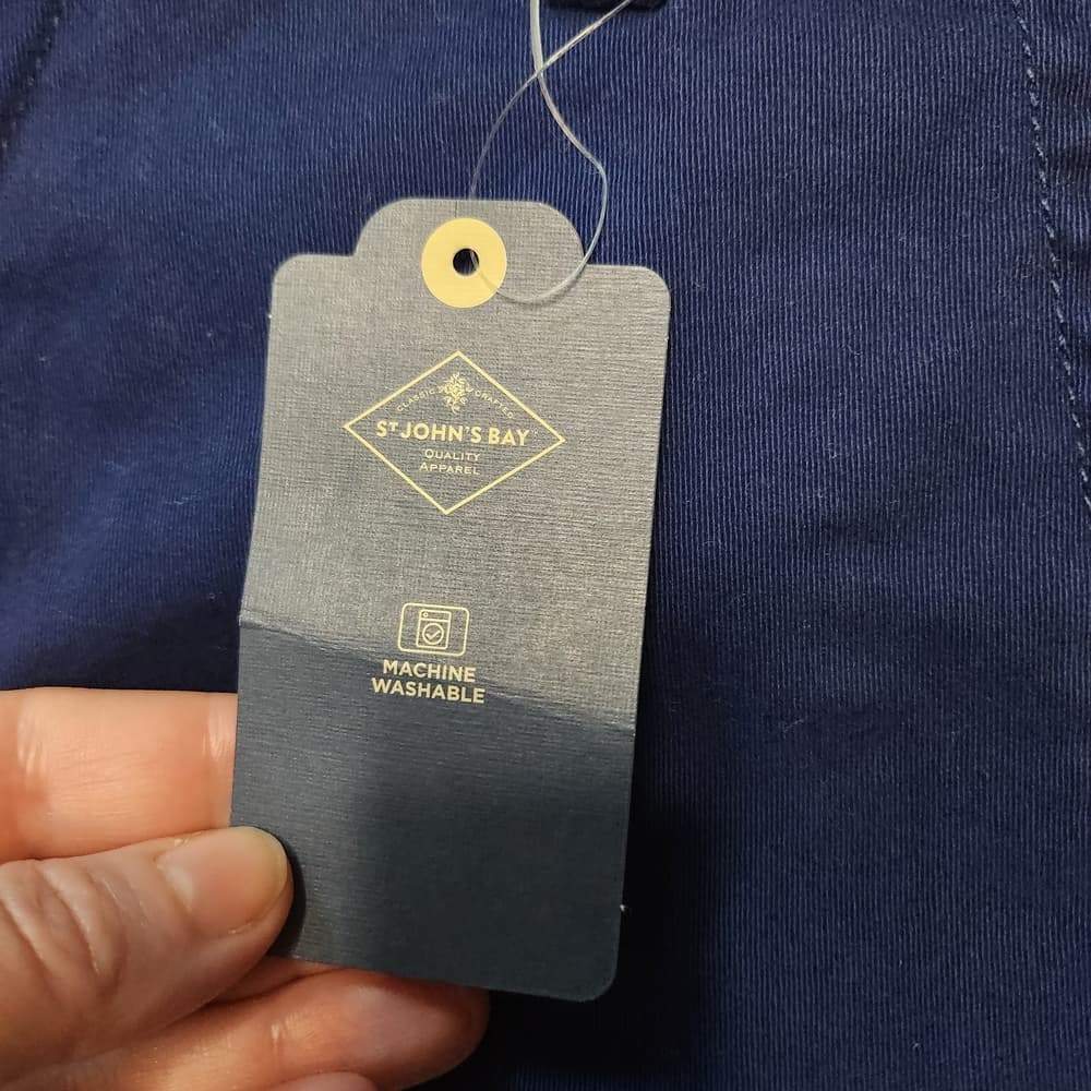 St. John's Bay Women's Navy Cropped Girlfriend Chinos - Thumbnail 3