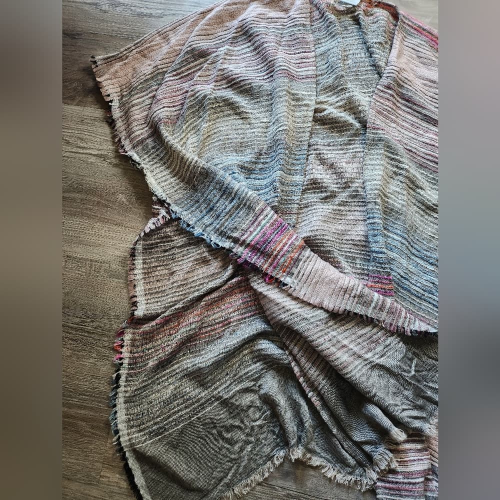 Sonoma Multicolor Nuetral Striped Open Side Swim Suit Cover Wrap - Thumbnail 2
