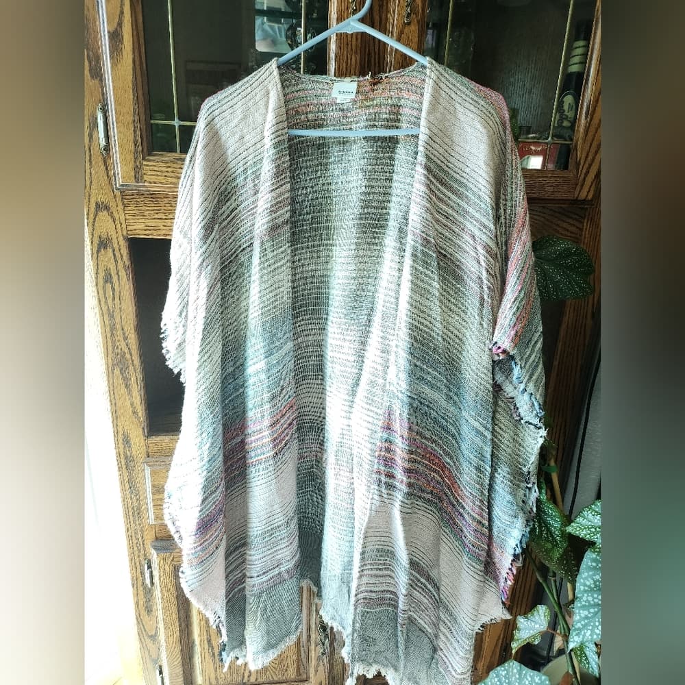 Sonoma Multicolor Nuetral Striped Open Side Swim Suit Cover Wrap - Thumbnail 7