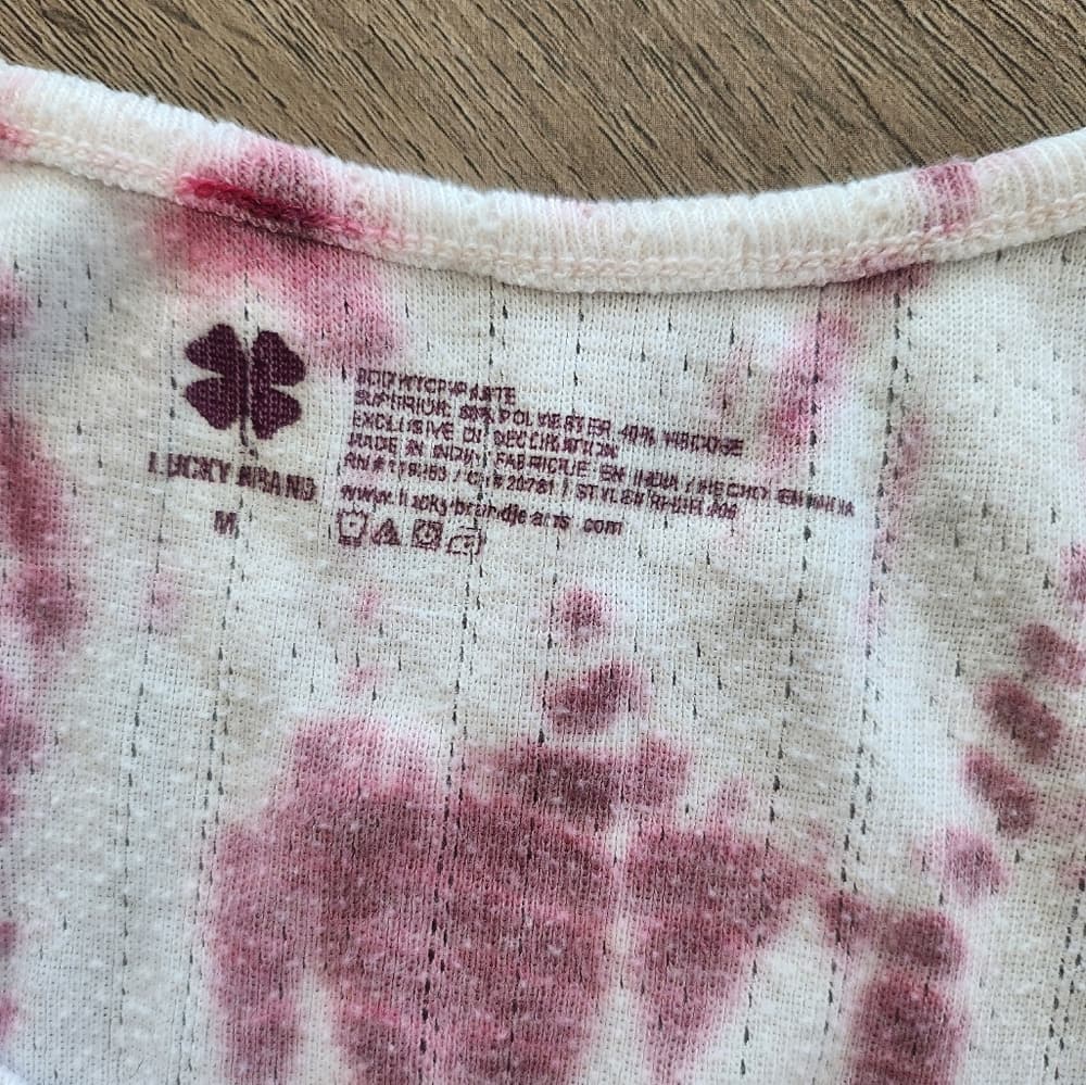 Lucky Brand Rose Pink and White Tie-Dye Tank Top - Thumbnail 2