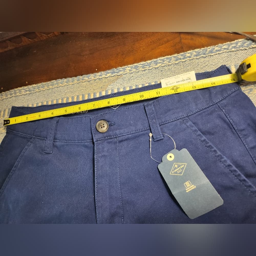 St. John's Bay Women's Navy Cropped Girlfriend Chinos - Thumbnail 9