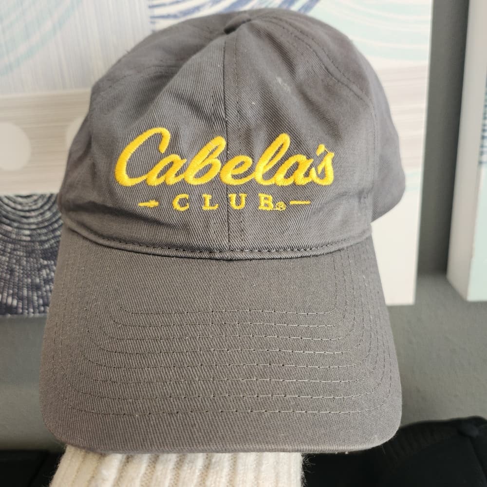 Cabela's Club Gray and Yellow Cap And Solid Black Port Authority Trucker Hat - Thumbnail 2