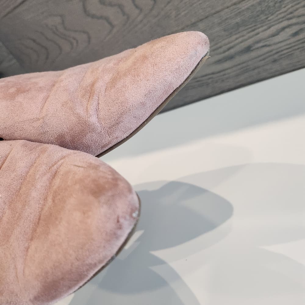Women's Soft Pink Faux Suede Slip-On Mules A New Day - Thumbnail 5